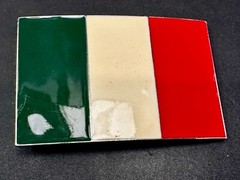 Italian Flag Italy Pride – Enameled Green White Red Patriotic Belt Buckle
