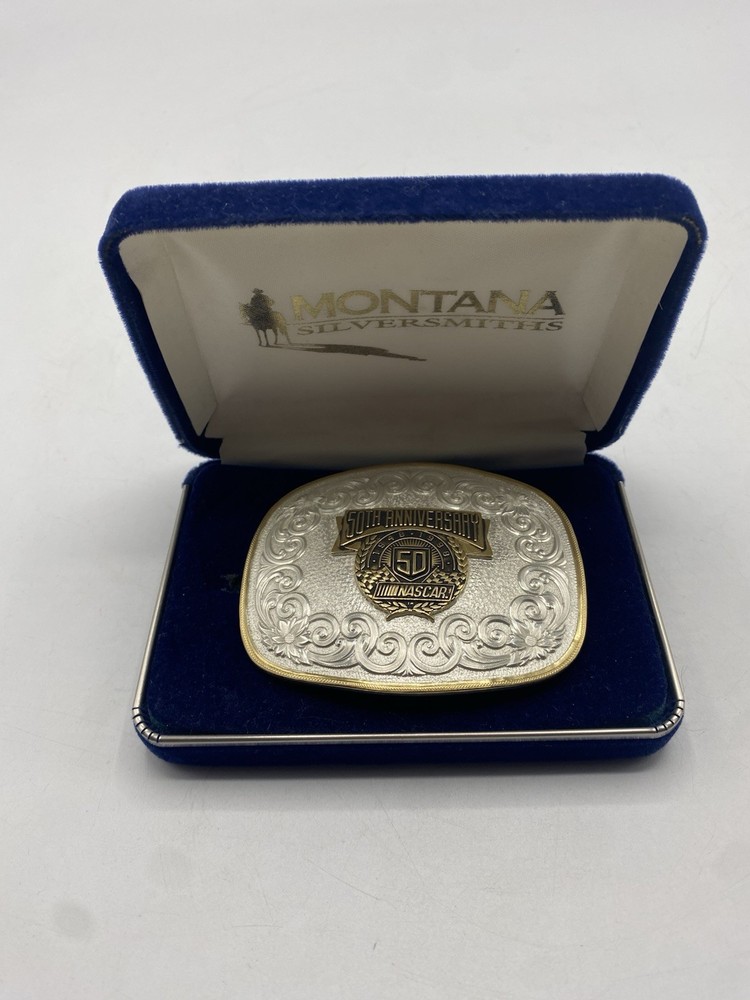 NASCAR 50th Anniversary Belt Buckle Montana Silversmiths