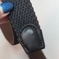 Tommy Bahama Reversible Belt Mens LXL Brown Black Canvas Leather Trim Buckle