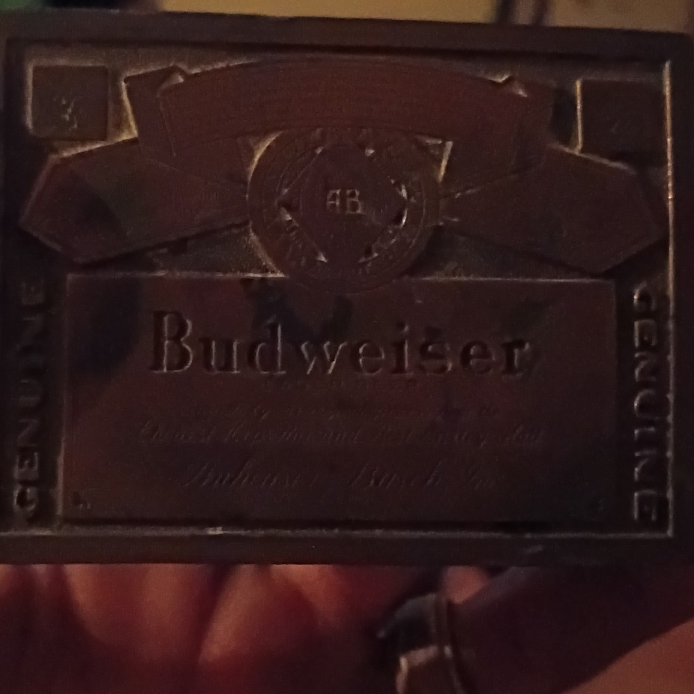 Budweiser Men&rsquo;s Brass Metal Logo Western Belt Buckle Fits 1.5 in Belt