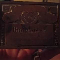 Budweiser Men&rsquo;s Brass Metal Logo Western Belt Buckle Fits 1.5 in Belt