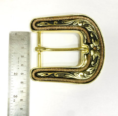 Western buckle set 3 piece 40mm heavy quality buckle golden solid leather buckle