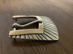 James Reid 14k Gold .925 Sterling Square Ray Belt Buckle Set ✅