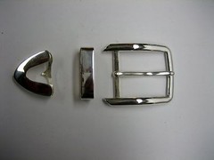 Sterling silver 925 solid buckle loop and tip 52 grams for 1.5&Prime; belt made in USA