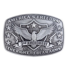 Right to Bear Arms Belt Buckle Western Coyboy Native American (RBA-03-S)