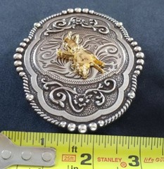 BULL RIDER RODEO WESTERN FLORAL RAISED 3D GOLD COLOR BULL COWBOY BELT BUCKLE