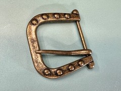 Replacement Brass Tone Studded Theme Harp Shaped Vintage Belt Buckle