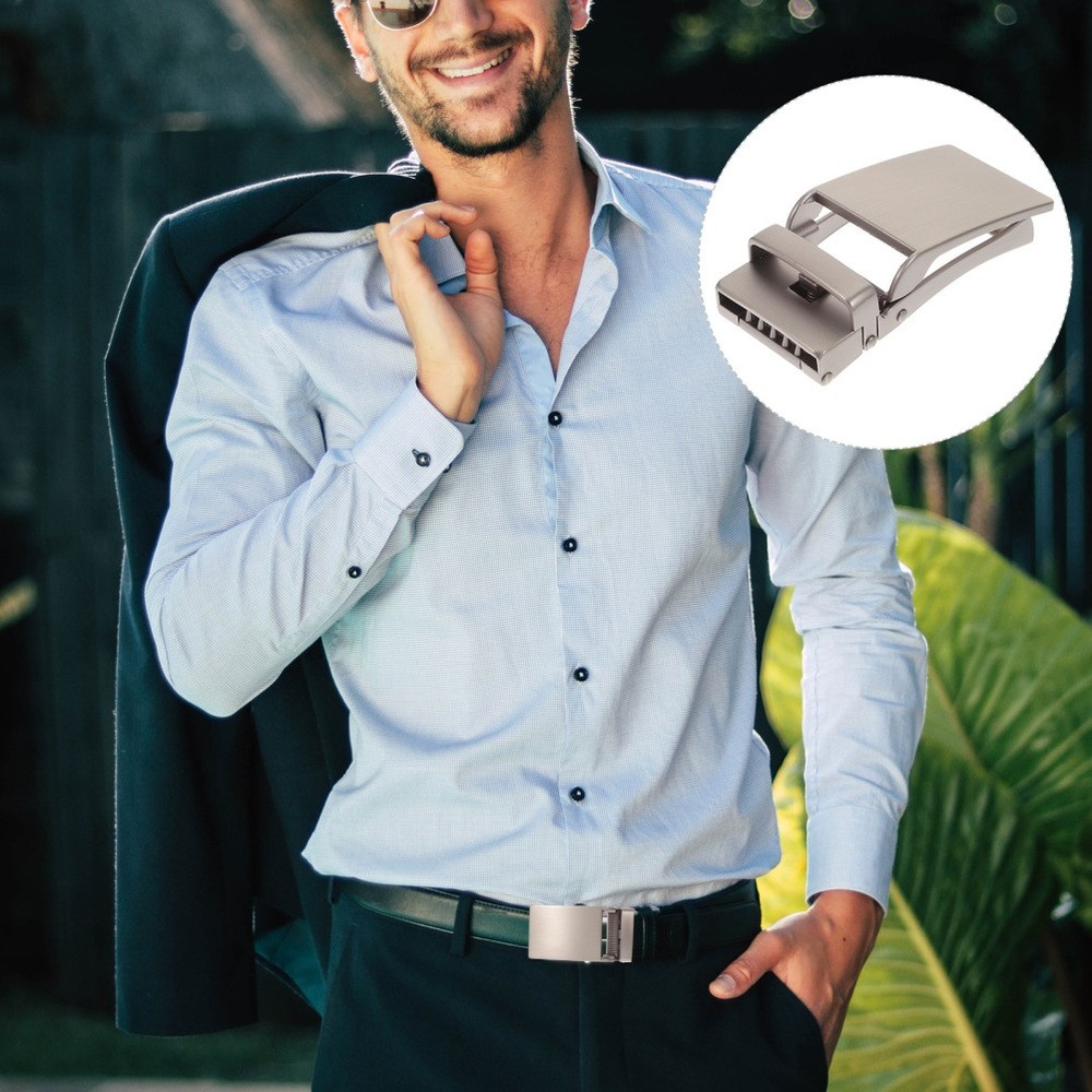 1Pc Scratch Resistant Automatic Belt Buckle for Men&rsquo;s Formal Attire