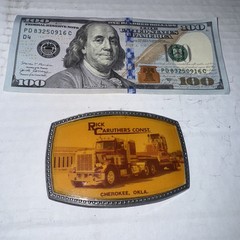 Vintage Rick Caruthers Construction Okla BELT BUCKLE