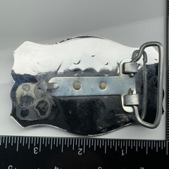 Western Covered Wagon Belt Buckle Ornate Silver Tone Western Style