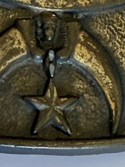 Vintage Masonic Shriner Belt & Buckle – Sword & Crescent Design – Leather Belt