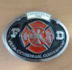 VSFA FIREFIGHTERS ASSOCIATION 1986 CENTENNIAL BUCKLE COVINGTON VA