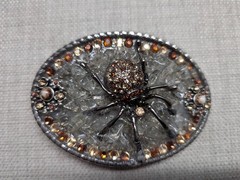 vintage BLACK WIDOW belt buckle RHINESTONE spider STUDDED western GLAM statement