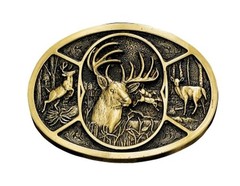 Montana Silversmiths Western Belt Buckle Oval Deer Attitude 60796C