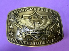 America&rsquo;s Freedom Right To Bear Arms 2nd Amendment Belt Buckle In New Condition