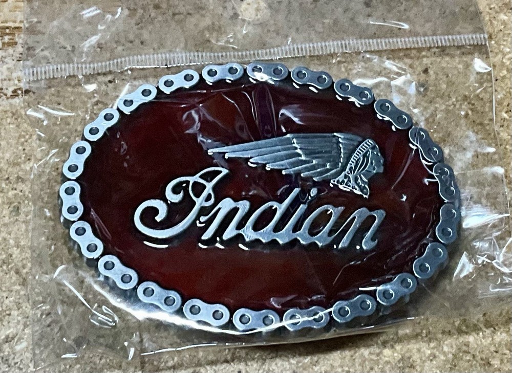 Metal Belt Buckle – Red Indian Motorcycle Biker A Breed