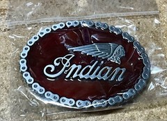 Metal Belt Buckle – Red Indian Motorcycle Biker A Breed