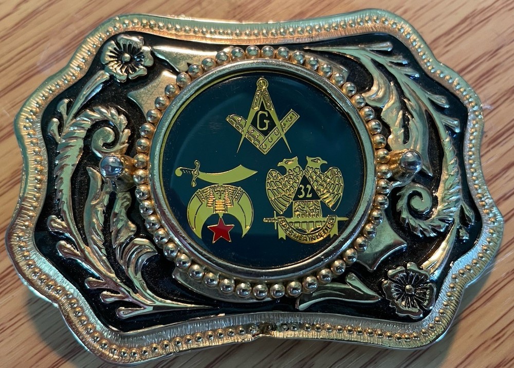 Vintage Masonic 32nd Degree Freemasons Belt Buckle