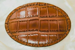 Alligator Belt Buckle Handcrafted Leather, Hand‑Painted Edges, Arisan design