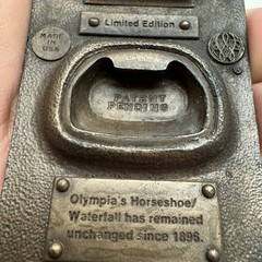 Bergamont Brass Olympia Beer Horseshoe Advertisement Belt Buckle Limited Edition