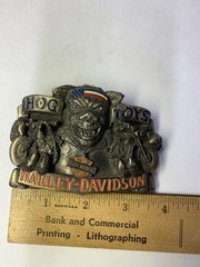 Vintage HARLEY DAVIDSON belt buckle H-411 1991 Baron USA Hog Toys Rare