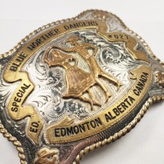 Western Engraved Blue Norther Dancers Canada Ornamental Cowboy Belt Buckle