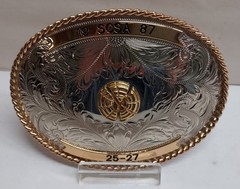 1987 – SCSA – 25-27 – shooting – GERMAN SILVER – BELT BUCKLE – listing # 9564