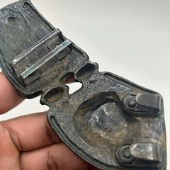 Vintage 1987 Trophy USA Hinged Belt Buckle Brass Patina Western Style RARE