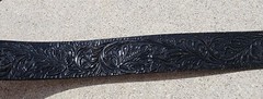 TONY LAMA STATE SEAL OF MINNESOTANA BRASS BUCKLE TOOLED LEATHER BELT MEN&rsquo;S 36
