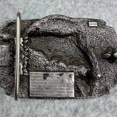 Vtg 1984 Siskiyou Buckle Co Salmon Fish Enameled Belt Buckle S-30 6.9 oz
