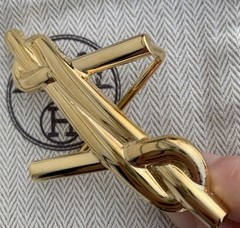 38mm Hermès H Noué belt buckle in gold-plated metal Sailor Knot New Hermes Auc