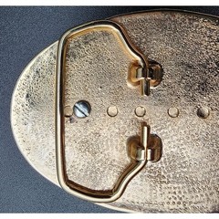 Vintage Brass Horse Head Belt Buckle with Porcelain Cameo 3.25&Prime; Western