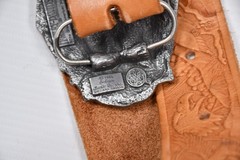 Vintage 80s Harley Davidson Belt Buckle Eagle Made in USA + Eagles Leather Belt