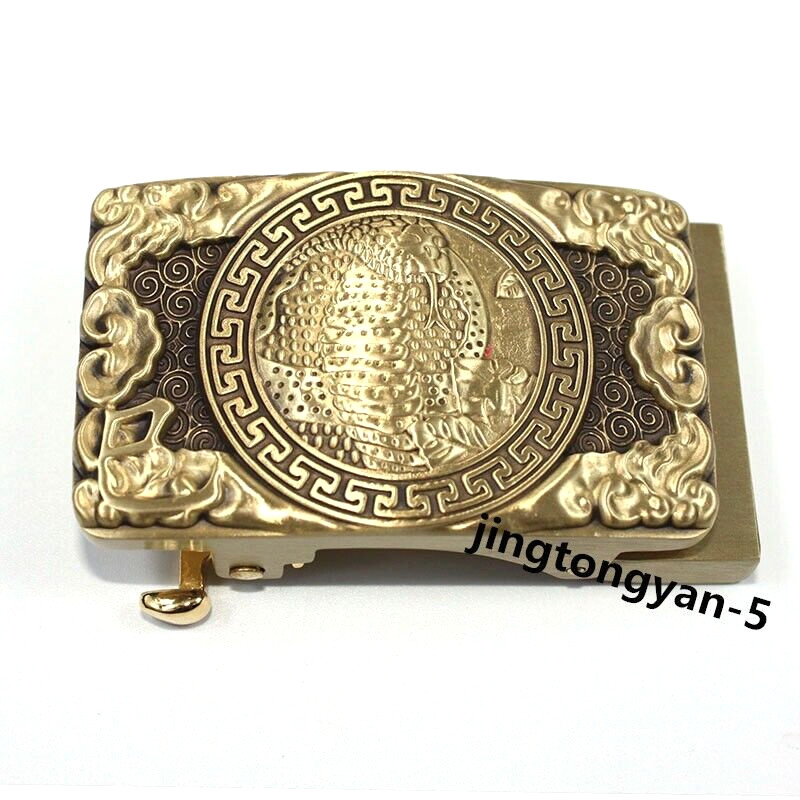 Solid Brass « Snake » Belt Buckle Automatic Belt Buckles Fits For 35mm Wide Belt