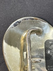 1998 Crumrine Buckle Silver Electroplate On Brass Horse head Heart Shape