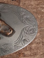 Hores Belt Buckle Nickel Silver Vintage 70s