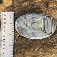 Vintage Western Blue, White Silver Etched Pattern With Rope Boarder B19