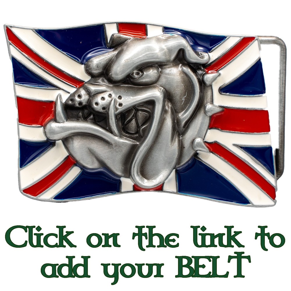 British Bulldog Union Jack Belt Buckle UK Biker England Great Britain