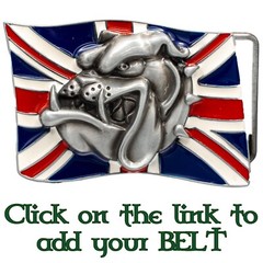 British Bulldog Union Jack Belt Buckle UK Biker England Great Britain