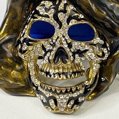 Skull Belt Buckle Grim Reaper Diamond (faux) Encrusted Bad A$$