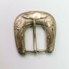 Hecho En Mexico Belt Buckle Set Sterling Silver 925 Flowers Glam fits 20mm Belt