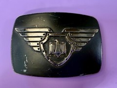 Thunderbird Shield Wings Crest Logo Enameled Belt Buckle Chrome Brand #6172
