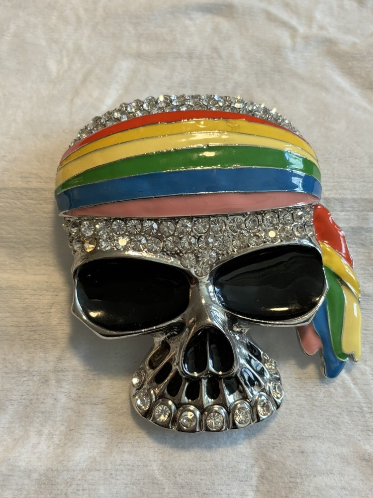 Halloween Costume Pirate Hip Skull Belt Buckle Gothic Tattoo Fashion Rock Bling
