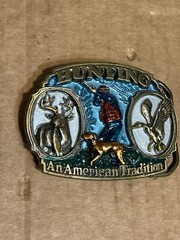 Used Colorful Metal Alloy Hunting An American Tradition Belt Buckle