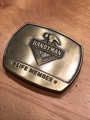 HANDYMAN CLUB OF AMERICA * LIFE MEMBER * 1996 MAN&rsquo;S BELT BUCKLE – HAMMER TOOL