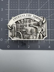 Vintage American Fire Fighter 1987 Commemorative Belt Buckle (39)
