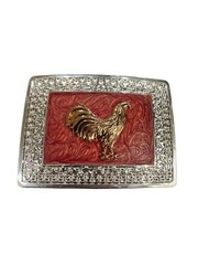 Rooster cowboy western style belt buckle hebilla vaquero Con gallo