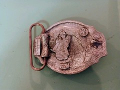 Firefighter Belt Buckle Pewter Siskiyou 1998 Pre-Loved