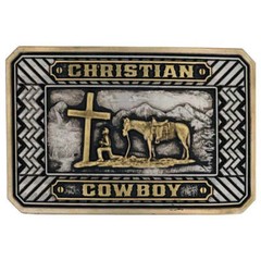 A898 Montana Silversmiths Beaming Christian Cowboy Attitude Belt Buckle NEW