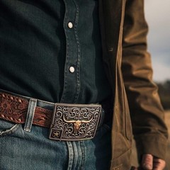 Montana Silversmiths Longhorn Collection Western Attitude Belt Buckle